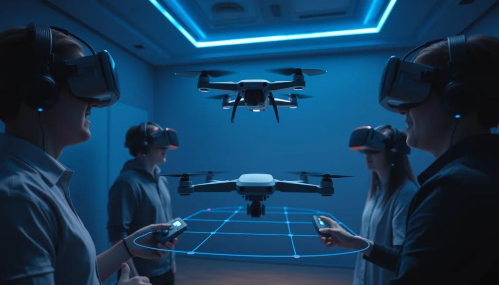 virtual reality drone flying training session