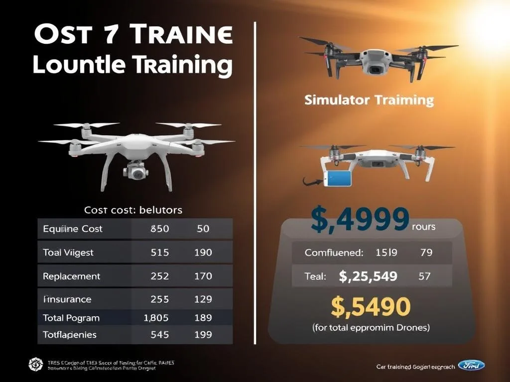 Cost comparison showing savings with UAV simulator