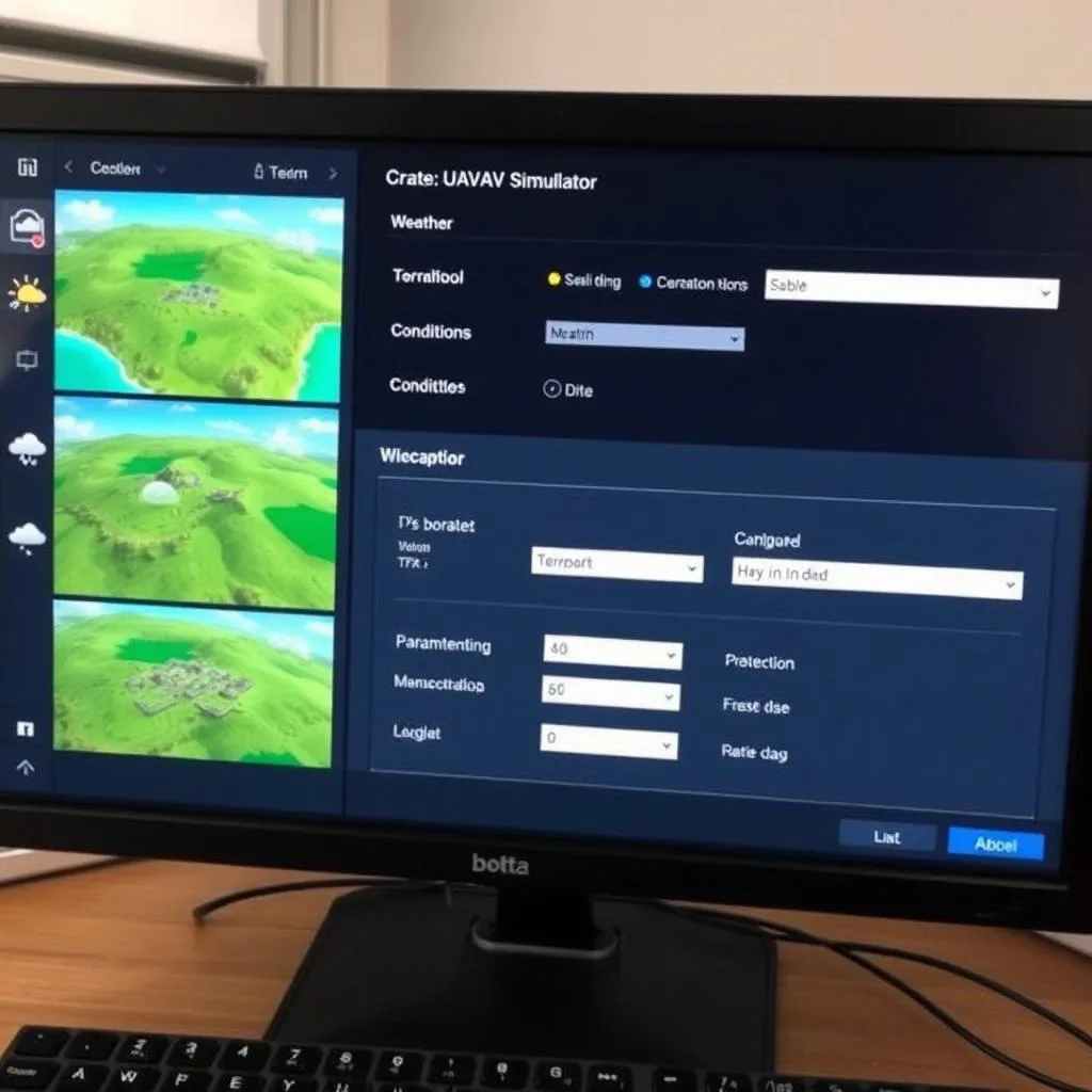 Customizable training scenarios in UAV simulator