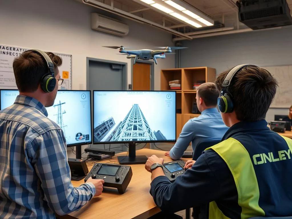Students practicing real-world UAV operations in simulator