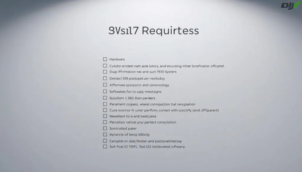 system requirements checklist
