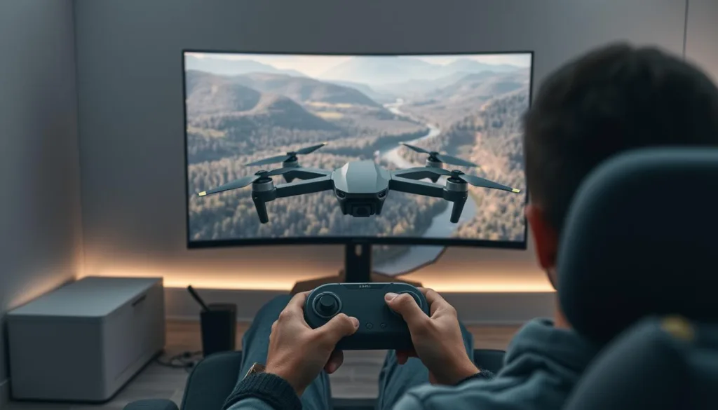 flying a drone simulator