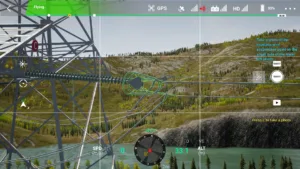 Left lower phase small-side conductor end of the 500 kV tension tower during drone simulator inspection.