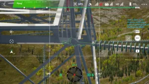 Crossarm end of left lower phase small-side on the 500 kV tension tower in drone simulator inspection.