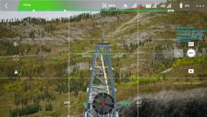 Left-side ground wire of 500 kV pull tower captured in drone simulator.