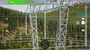 Middle-phase insulator string of 500 kV pull tower inspected in simulator.