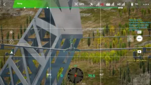 Left side ground wire of 500kV linear tower in simulator inspection.