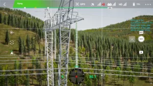 Right-phase insulator string of 500 kV pull tower inspected via drone simulator.