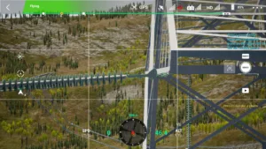 Crossarm end of left middle phase small-side on the 500 kV tension tower in drone simulator inspection.
