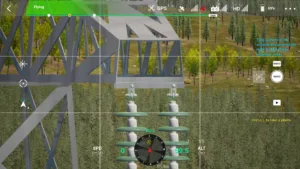 Right circuit middle crossarm end captured in drone simulator.