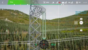 Right circuit middle phase insulator of 500kV tower in simulator inspection.