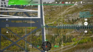 Crossarm end of left middle phase large-side on the 500 kV tension tower captured in drone simulator inspection.