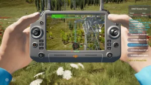 Right ground wire section of transmission tower