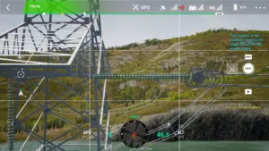 Large-side insulator of left middle phase on the 500 kV tension tower in drone simulator inspection.