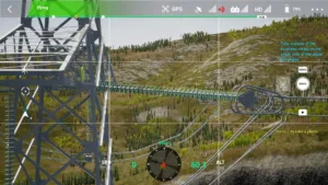 Small-side insulator of left upper phase on the 500 kV tension tower during drone simulator inspection.