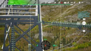 Crossarm end of left upper phase small-side on the 500 kV tension tower in drone simulator inspection.