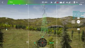 Tower body of 500kV linear tower captured in drone simulator inspection.