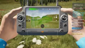 Drone photo showing large-side access path