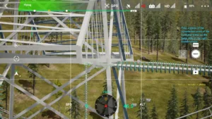 Crossarm end of right middle phase small-side on the 500 kV tension tower during drone simulator inspection.