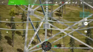 Jumper conductor end of right middle phase on the 500 kV tension tower captured in drone simulator inspection.