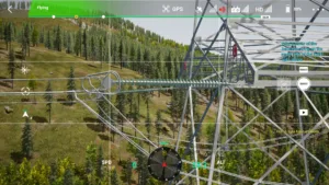 Small-side insulator of right lower phase on the 500 kV tension tower during drone simulator inspection.