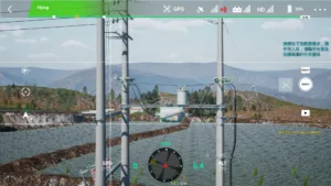 Overall view of the switch assembly on a 10kV terminal pole in drone power inspection simulator.