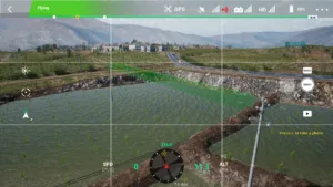 Large side channel view of a 10kV T-line straight pole in UAV-based power line inspection simulation.
