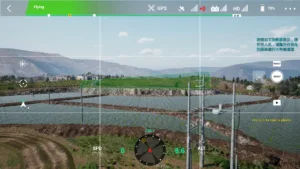 Large side channel view of a 10kV terminal pole in UAV power line inspection simulation.