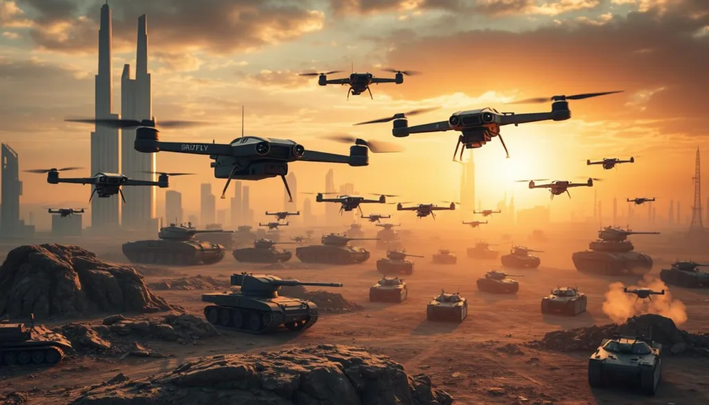 симуляция дронов на поле боя