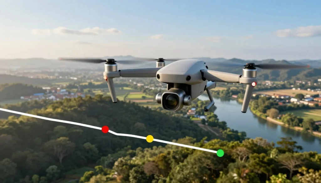 Aerial image capture flight path diagram