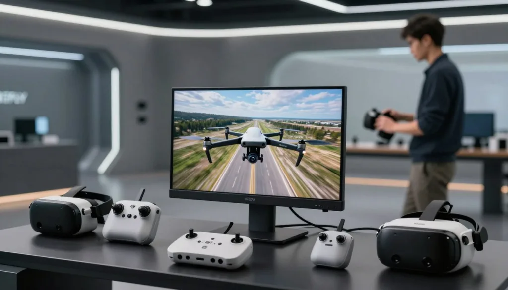 DJI virtual flight setup devices