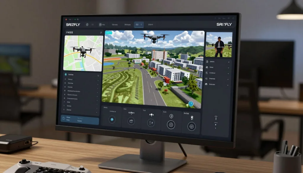 Drone aerial photography simulation