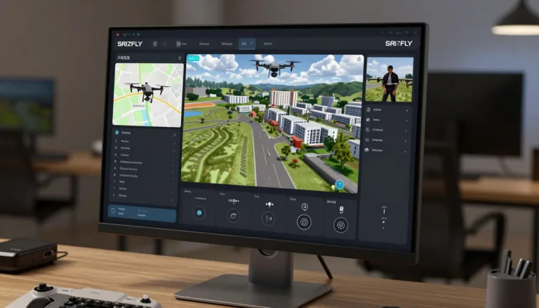 Drone aerial photography simulation