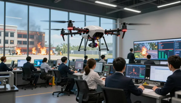 Firefighting drone simulator