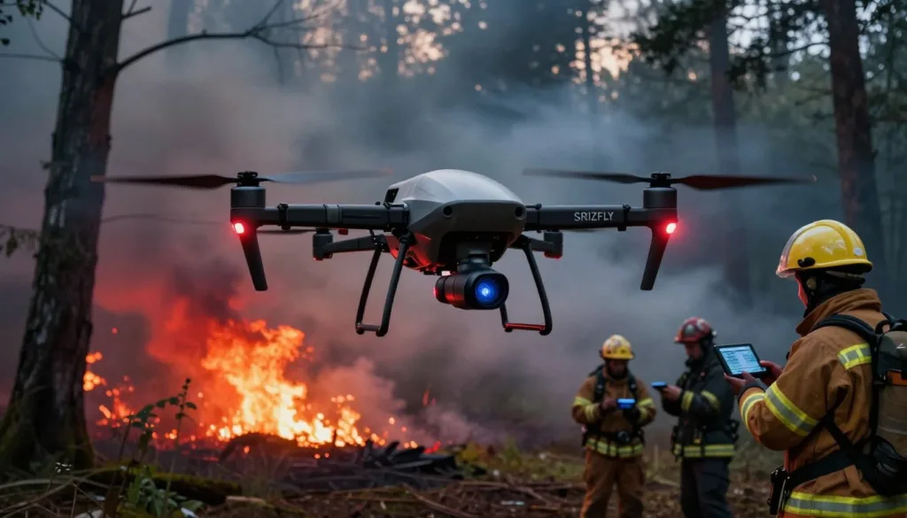 thermal imaging drones detecting fire hotspots in emergency response
