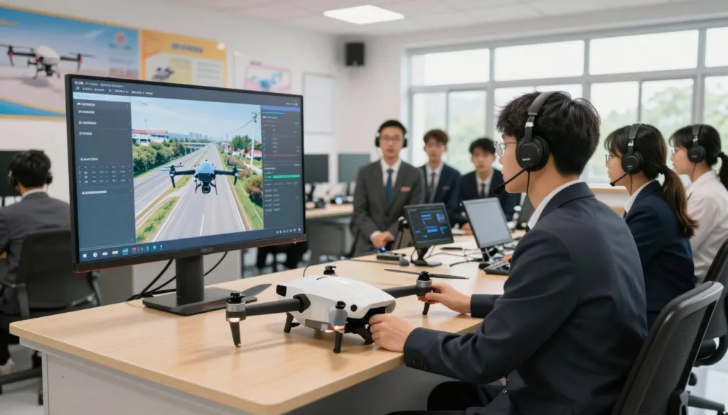 Dedicated drone simulator for vocational schools