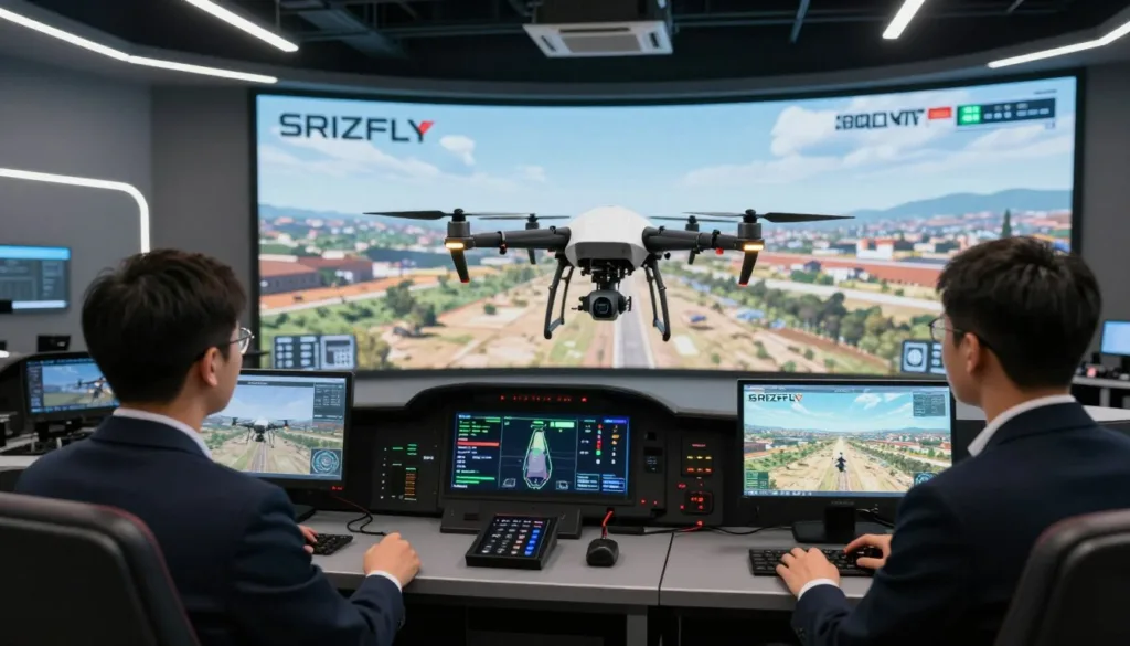 Virtual drone flight mechanics and mission scenario training simulation