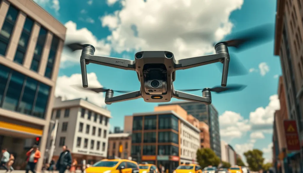 elevating street view cinematic filming drone