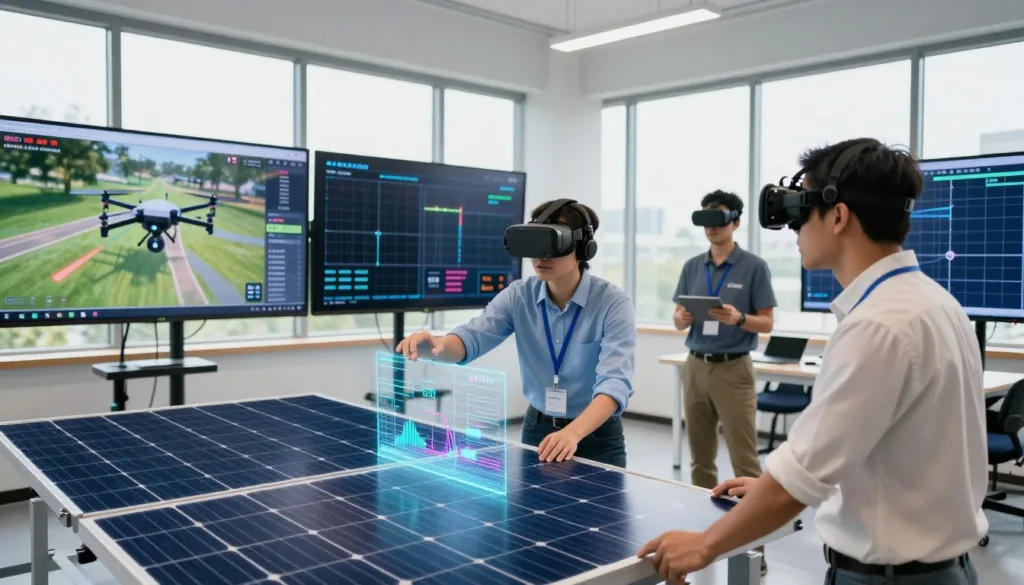 simulation-based training for solar panel inspections