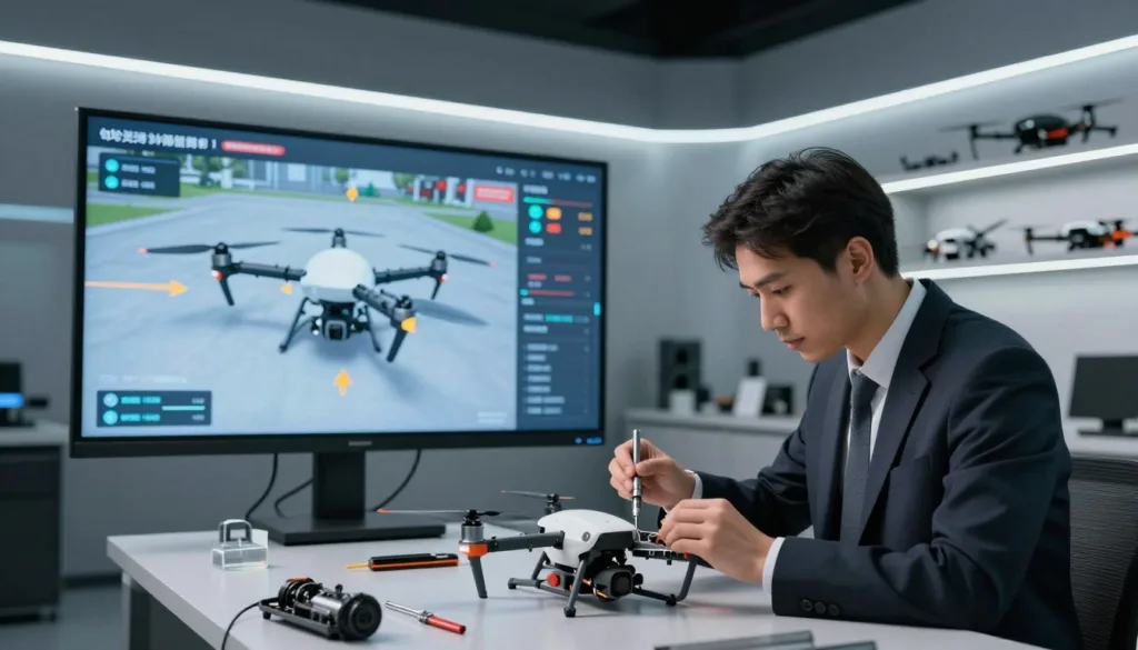 Drone assembly and disassembly simulation