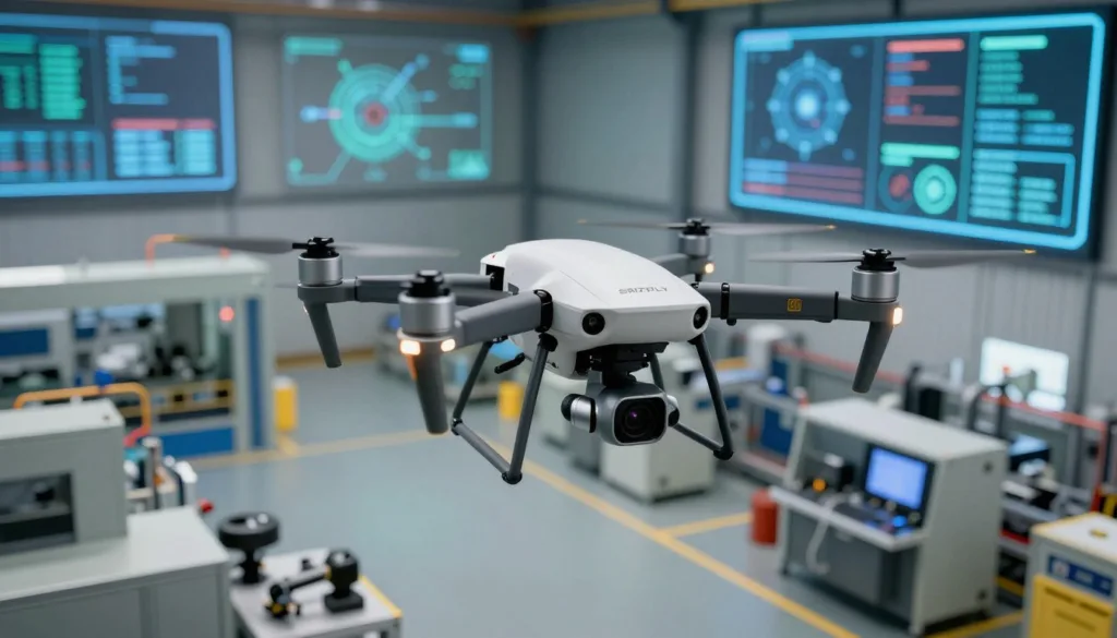 AI defect recognition drone simulation