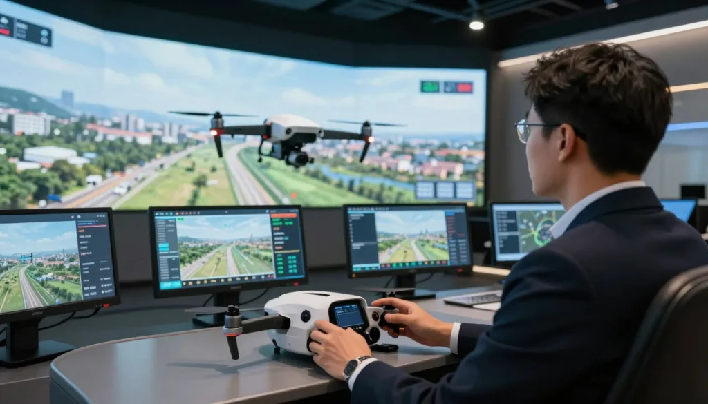 drone flight simulator in action drone flight simulator in action