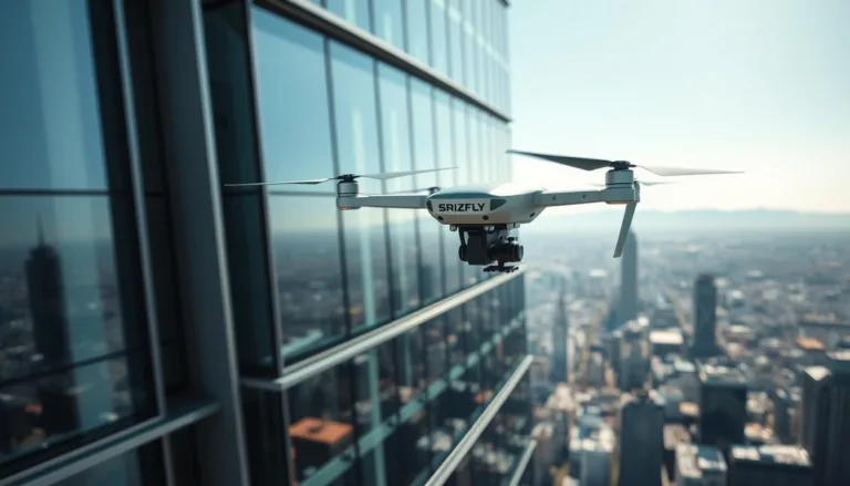 High-altitude glass cleaning drone simulation