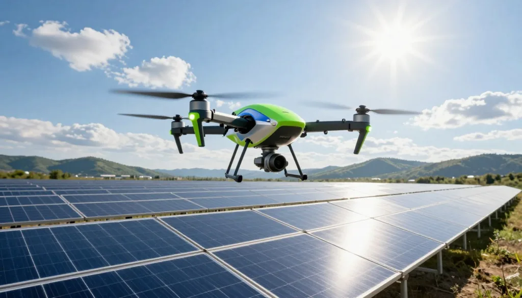 Simulation of photovoltaic cleaning drone