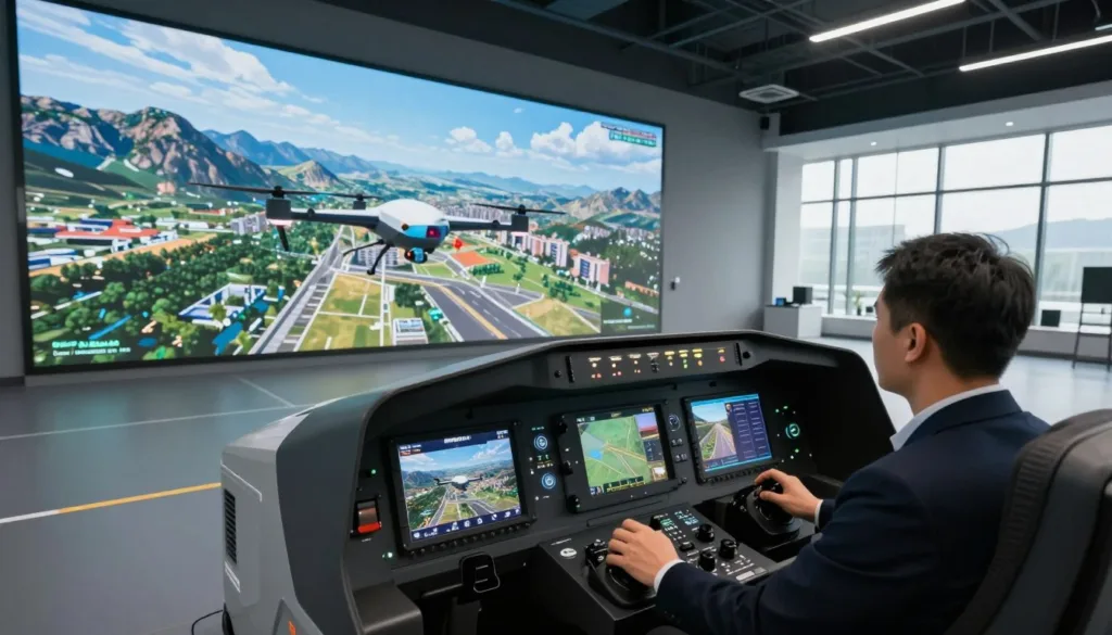 UAV flight simulator in action UAV flight simulator in action