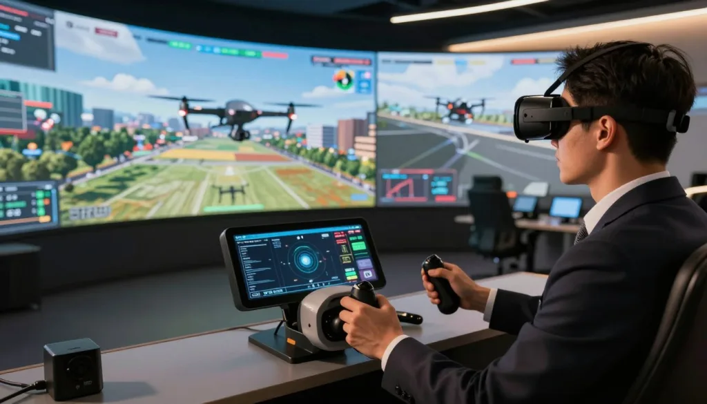 realistic drone flight simulator with XR training feedback