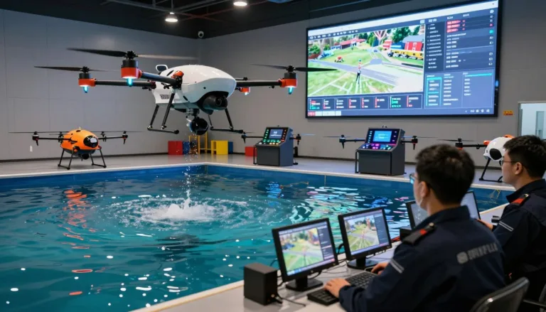 Simulated training for water rescue drones