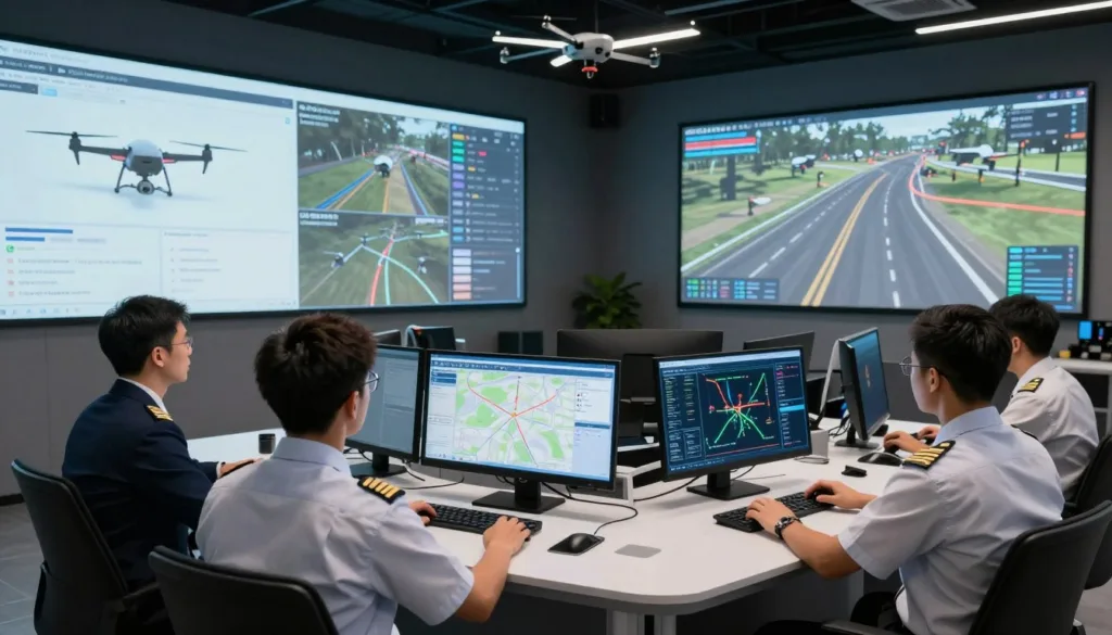 UAV traffic control simulation training