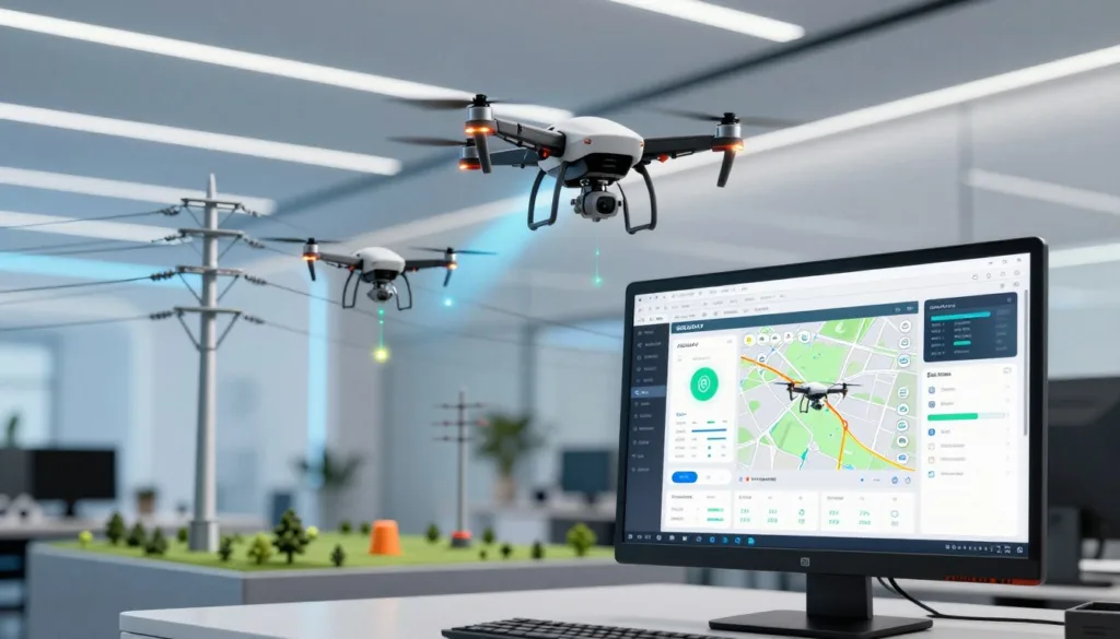 Drone power inspection simulation software
